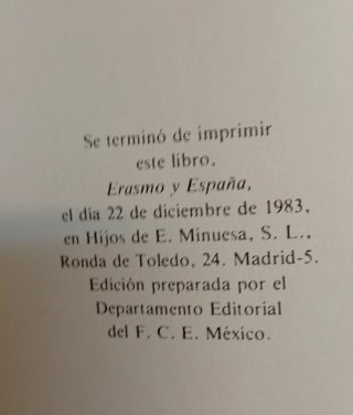Erasmo y España de Marcel Bataillon.
