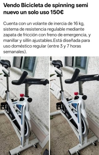 Bicicleta Spinning Casi Nueva