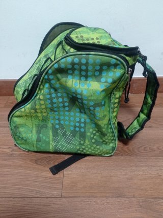 Mochila para patines verde