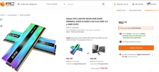 RAM DDR5 32GB 2x16GB 6400MT/s XPG LANCER NEON