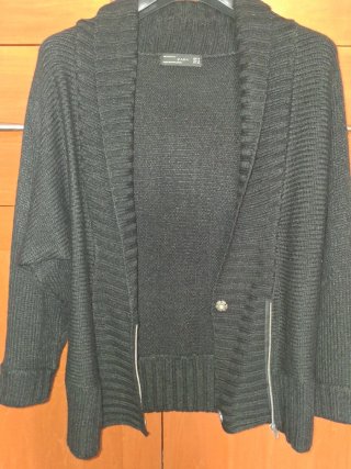 Cardigan Zara Donna Nero Taglia M