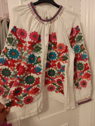 Blusa Bordada Algodón Talla Única