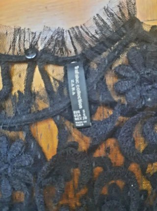 Blusa nueva Zara Transparencias Negra Talla S