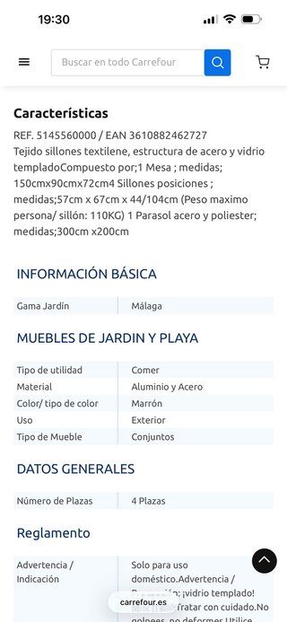Conjunto mesa jardín a estrenar