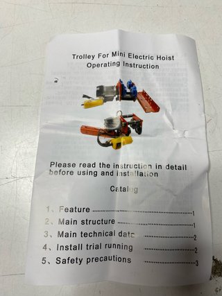 : Carro Eléctrico Polipasto 1 Tonelada