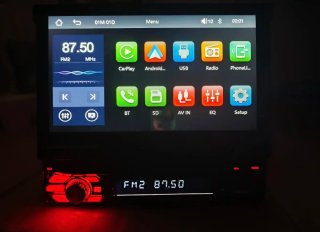 Radio Coche Pantalla Retráctil CarPlay 1 DIN