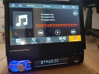 Radio Coche Pantalla Retráctil CarPlay 1 DIN