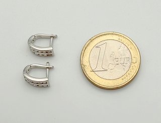 Pendientes Oro Blanco 18k Circonitas 2.52 gr