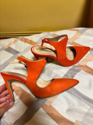 Zapatos Zara Basic Naranja Talla 38