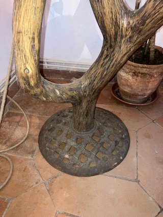 Lámpara rústica madera encina artesanal