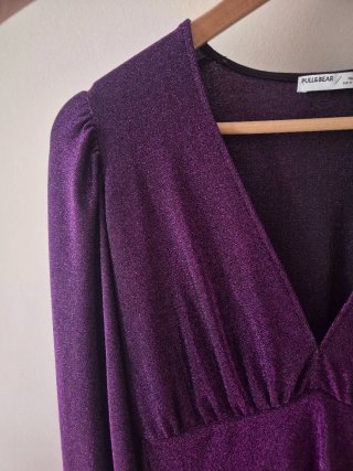 Vestido Pull&Bear Morado Brillo