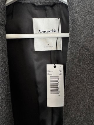 Abrigo lana Abercrombie & Fitch gris