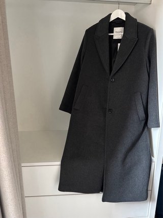 Abrigo lana Abercrombie & Fitch gris