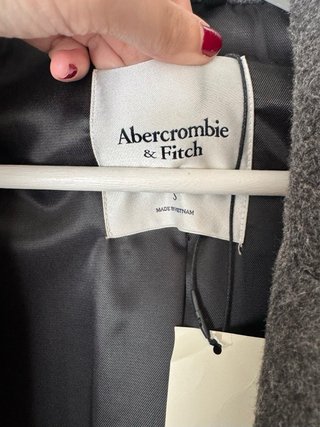 Abrigo lana Abercrombie & Fitch gris