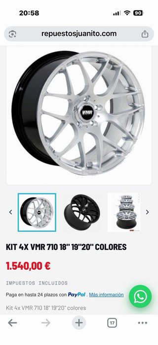 Llantas tipo BBS 19” VAG