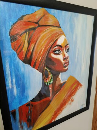 Cuadro abstracto mujer africana