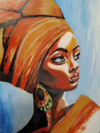 Cuadro abstracto mujer africana