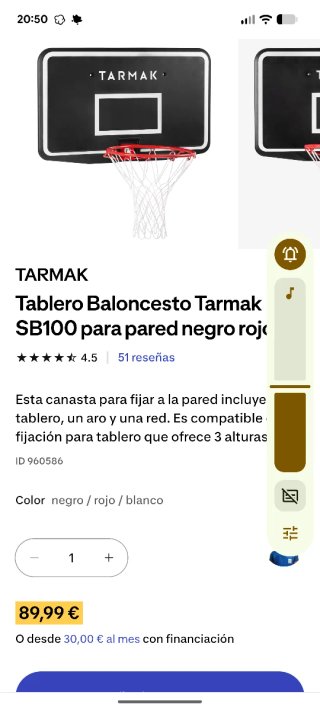 Canasta Tarmak con sistema fijación mural