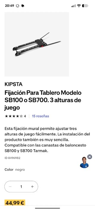 Canasta Tarmak con sistema fijación mural