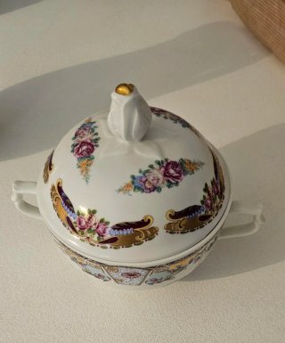 Juego de café Limoges porcelana floral