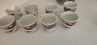 Juego de café Limoges porcelana floral