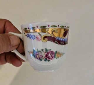 Juego de café Limoges porcelana floral