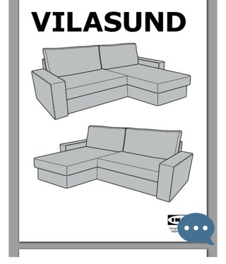 Sofá Cama Ikea 3 Plazas Chaiselongue Azul