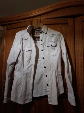 Camisa Vintage Pana Fina Beige Talla M