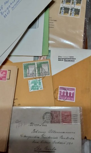 Lote antiguas cartas con sellos europeos,