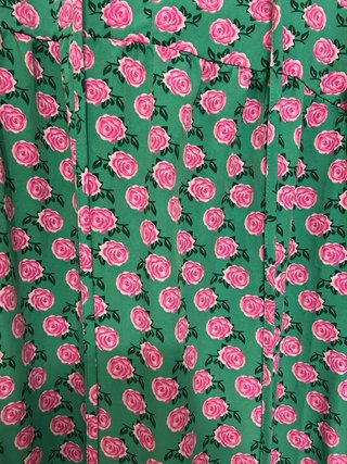 Vestido verde flores fucsia T. XL