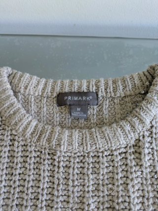 Jersey Primark beige lentejuelas talla M