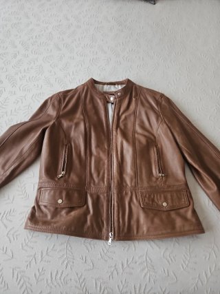 Cazadora Piel Marrón Massimo Dutti Talla XL