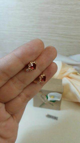 Pendientes Vintage Zarina Chapado Oro 18k Rojo