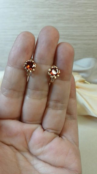 Pendientes Vintage Zarina Chapado Oro 18k Rojo