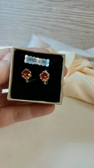 Pendientes Vintage Zarina Chapado Oro 18k Rojo