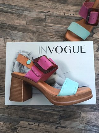 Sandalias bicolor de piel ♡ INVOGUE *  núm 37
