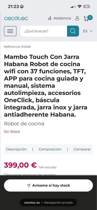 Robot Cocina Mambo Touch + Jarra Habana