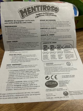 Juego de mesa El Mentiroso Bizak