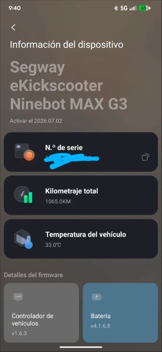 Patinete eléctrico Segway max g3