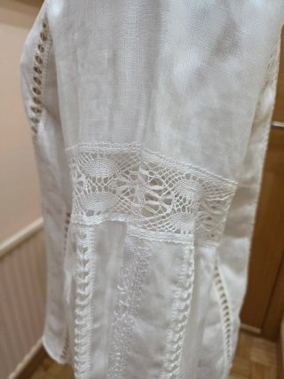 Blusa Carolina Herrera Blanca Encaje