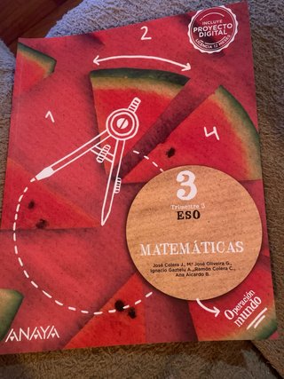 Libro de texto Matemáticas 3 ESO