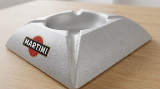 Posacenere Martini Vintage Alluminio Svuotatasche