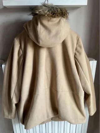 Giaccone donna beige cappuccio Tg 56 MODA NOI