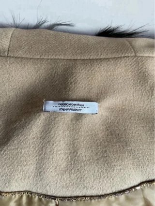 Giaccone donna beige cappuccio Tg 56 MODA NOI