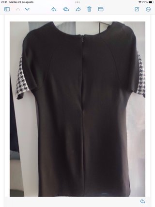Vestido estampado pata de gallo y negro