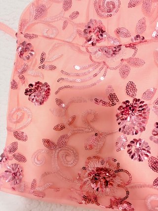 Top Halter Ibiza Rosa Floral Lentejuelas