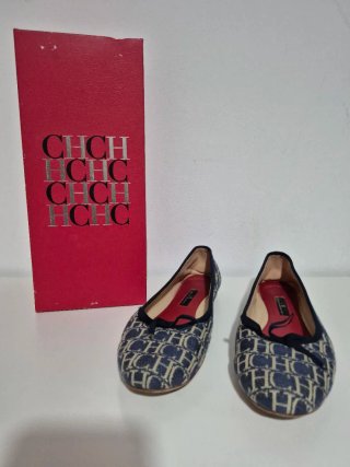 Manoletinas CH Beige y Azul