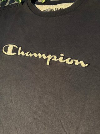 Sudadera Champion negra bordada | Talla M | Retro