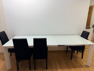 Mesa Comedor Cristal Blanco Extensible (negociabl)