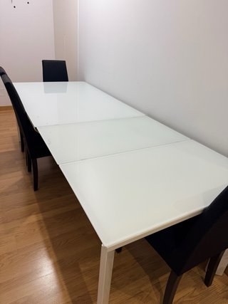Mesa Comedor Cristal Blanco Extensible (negociabl)